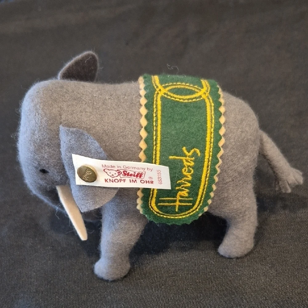 Steiff Made For Harrods Gray Elephant Plush